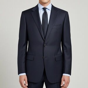 GIVENCHY Navy Blue 3-Button Single Breasted 100% Wool Classic Blazer US 40R